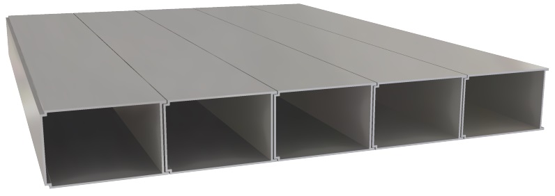 Produktbild UFK 375 050  -  Unterflur-Kanal UFK 50, 5-zügig, 375 x 50 x 2000 mm